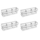 Kit de Cestos Organizador Slim Com Divisória 1,3L Elloplas 26X8X8cm - Branco -