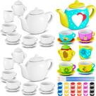 Kit de chá PullCrease Paint Your Own com 45 xícaras de cerâmica