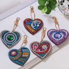 Kit de chaveiros com pintura de diamante HXYQMMY Love Heart 5 unidades