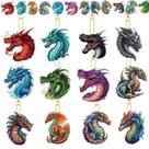Kit de chaveiros Dragon Diamond de 12 peças Demonwer DIY Art