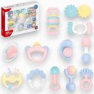 Kit de Chocalhos E Mordedores Para Bebês 12 peças educativas Primeiros Brinquedos Criança Feliz Kit de Chocalhos E Mordedores Para Bebês 12 peças educativas Primeiros Brinquedos Criança Feliz
