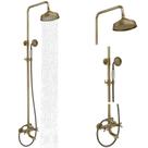 Kit de chuveiro externo BWE, latão antigo, 20 cm, precipitação de 103-135 cm