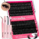 Kit de Cílios Fowendia Fluffy 80D/100D - Curvatura D (10-18mm)