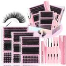 Kit de cílios postiços YIDUO Lashes Clusters 770 unidades com ligação e vedação