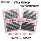 Kit de Cílios Tufinho New Show 20P 30P e 30P 40P Alongamento de Cílios