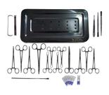 Kit De Cirurgia Para Castração 19 Peças Clinica Veterinário Plasma Varias cores Social Instrumentos