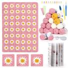 Kit de cobertor de crochê Katech Daisy Granny Square Beginners