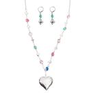 Kit de Colar e Brinco Com Pingente de Coração Laís Kit de Colar e Brinco Com Pingente de Coração Laís