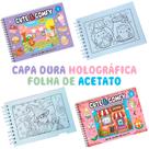 Kit de Colorir Cute & Comfy Super Extra Vol. 1 e 2 Bobbie Goods Capa Dura Holográfica Espiral Camelot