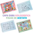 Kit de Colorir Cute & Comfy Super Extra Vol. 2 e 3 Bobbie Goods Capa Dura Holográfica Espiral Camelot