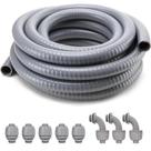 Kit de conduíte flexível à prova de líquidos DWALE de 3/4 em 15 m com conexões
