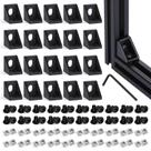 Kit de conectores de perfil de alumínio tchrules 2020 Series Black Kit de conectores de perfil de alumínio tchrules 2020 Series Black