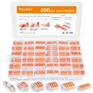 Kit de conectores de porcas de arame Kuject 200PCS com condutor 2/3/4/5/8