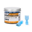 Kit de conectores YMYP Nylon Female Spade 200 unidades azul 16-14 AWG