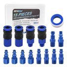 Kit de Conexões para Compressor de Ar WNCGC 15 peças 1/4" em Alumínio Kit de Conexões para Compressor de Ar WNCGC 15 peças 1/4" em Alumínio