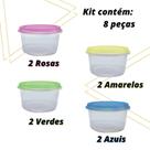 Kit de Conjunto de 8 Mini Potes Herméticos com Tampa Retangular 60ML - camp home