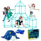 Kit de construção Fort 9iUoom Glow in The Dark com tenda 160 unidades