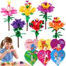 Kit de construção HINZER Flowers para presentes de Dia dos Namorados, pacote com 24