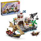 Kit de construção LEGO Icons Eldorado Fortress com navio pirata