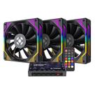 Kit de Cooler Para Gabinete Fortrek Frosty Preto ARGB Com 3 Fans e HUB 6804