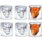 Kit De Copo Caveira Vidro Duplo 75ml 6 Peças Whisky Shot Kit De Copo Caveira Vidro Duplo 75ml 6 Peças Whisky Shot