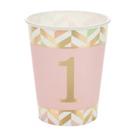 Kit de Copos Elegance Número 1 rosa 270ml