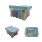 Kit de costura azul com 12 cores