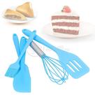 Kit De Cozinha 5 Utensílios De Silicone Resistente A Altas Temperaturas Conjunto Completo Azul