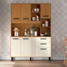 Kit de Cozinha 6 Portas 2 Gavetas 140cm Luna Grafiatto
