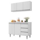 Kit de Cozinha Andréia Balcão 120cm com Tampo MDP e Aéreo - AJL Móveis