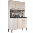 Kit de Cozinha Bertolini Evidence em aço R715667046 com 6 portas 2 gavetas e vidro largura de 120 cm Branco