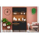Kit de Cozinha Compacta B109 c/ 4 Portas e 1 Gaveta 105cm Nature/Preto - Henn