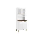 Kit de Cozinha Compacta Bella c/ 4 Portas (2 c/ Vidro) 80cm Branco - Bertolini