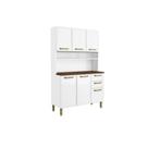Kit de Cozinha Compacta Bella c/ 6 Portas e 2 Gavetas 120cm Branco - Bertolini