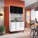 Kit de Cozinha Compacta Branco e Preto em Aço 6 Portas 2 Gavetas Pratika Kit de Cozinha Compacta Branco e Preto em Aço 6 Portas 2 Gavetas Pratika