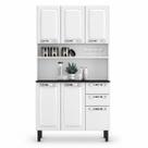 Kit de Cozinha Compacta Branco em Aço 6 Portas 2 Gavetas Pratika