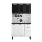 Kit de Cozinha Compacta em Aço 6 Portas 2 Gavetas Pratika Branco/Preto - Itatiaia