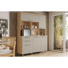 Kit de Cozinha Compacta Nobreza c/ 5 Portas e 2 Gavetas 160cm Carvalho/Cinza - Nesher