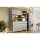 Kit de Cozinha Compacta Realeza c/ 4 Portas 5 Nichos e 2 Gavetas 160cm Carvalho/Greice - Nesher
