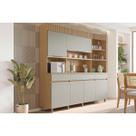 Kit de Cozinha Compacta Realeza c/ 6 Portas e 3 Gavetas 220cm Carvalho/Cinza - Nesher Kit de Cozinha Compacta Realeza c/ 6 Portas e 3 Gavetas 220cm Carvalho/Cinza - Nesher