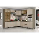 Kit de Cozinha Completa 14 Peças Connect 1 (4 Armários + 4 Balcões + 2 Paneleiros + 4 Complementos) C14P05 Duna/Cristal - Henn