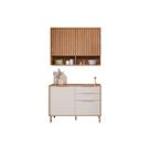 Kit de Cozinha Completa 2 Peças Divina (1Aéreo+1Balcão) C2P44 Freijo/Off White - MGM