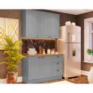 Kit de Cozinha Completa 3 Peças Americana (1Aéreo+1Balcão+1Complemento) CZ121 Cinza - Henn