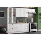 Kit de Cozinha Completa 5 Peças Americana (2 Armários + 1 Balcão + 1 Paneleiro + 1 Complemento) C5P14 Branco - Henn