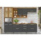 Kit de Cozinha Completa 5 Peças Burguesa Premium (2Aéreos+2Balcões+1Paneleiro) C6P56 Freijo/Grafite - Nesher Kit de Cozinha Completa 5 Peças Burguesa Premium (2Aéreos+2Balcões+1Paneleiro) C6P56 Freijo/Grafite - Nesher