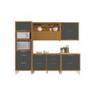 Kit de Cozinha Completa 5 Peças Completa Nesher Imperatriz (2 Balcões + 2 Aéreos+ Torre Quente) Freijo/Grafite - Nesher Kit de Cozinha Completa 5 Peças Completa Nesher Imperatriz (2 Balcões + 2 Aéreos+ Torre Quente) Freijo/Grafite - Nesher