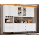 Kit de Cozinha Completa 7 Peças Americana (2Aéreos+2Balcões+1Paneleiro+2Complementos) c/ Pés C5P52 Branco - Henn