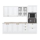 Kit de Cozinha Completa 7 Peças Americana (2Aéreos+2Balcões+1Paneleiro+2Complementos) C5P49 Branco - Henn
