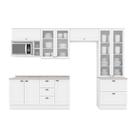 Kit de Cozinha Completa 9 Peças Americana (4Aéreos+2Balcões+1Paneleiro+2Complementos) C5P53 Branco - Henn
