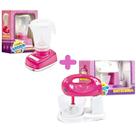 Kit de Cozinha Liquidificador E Batedeira infantil p/ meninas - Poliplac